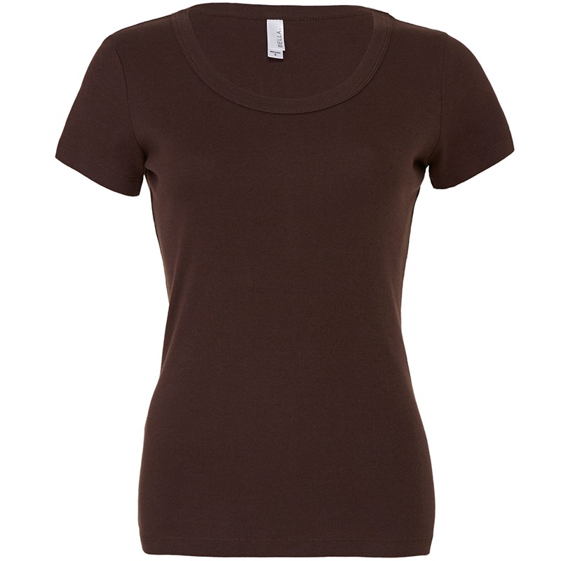 Baby Rib Short Sleeve Scoop Neck T-shirt