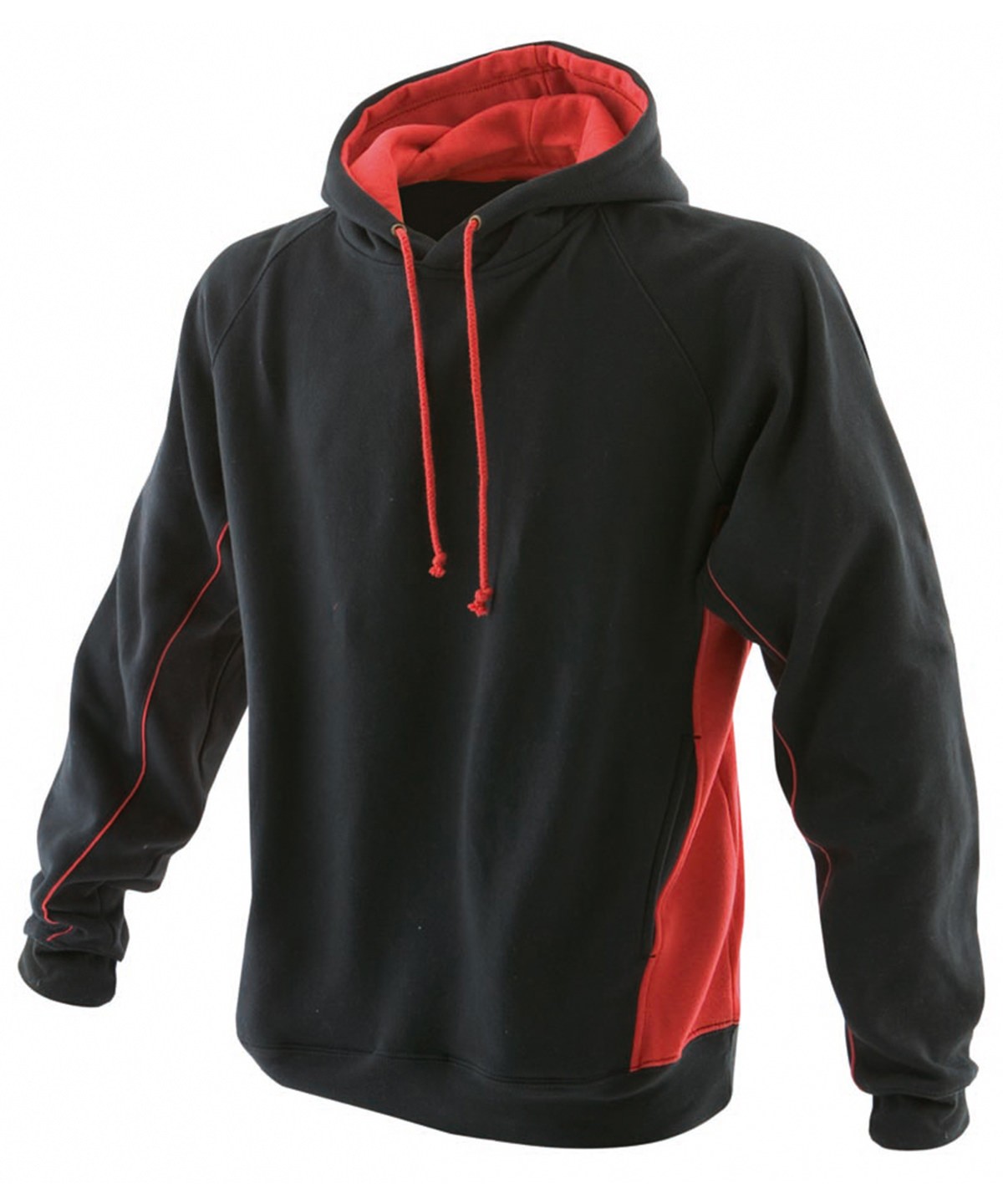 Contrast Teamwear Hoodie Black / Red