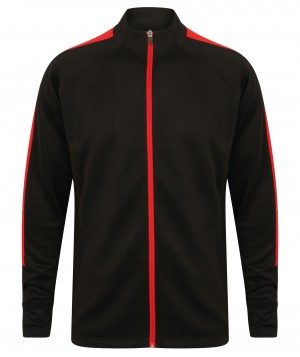 Knitted Teamwear Tracksuit Top Black / Red