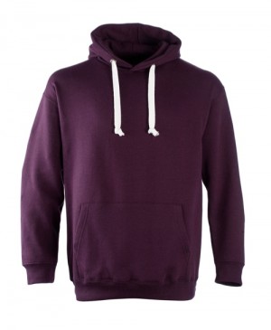 Hoodie with Contrast Hood Cords