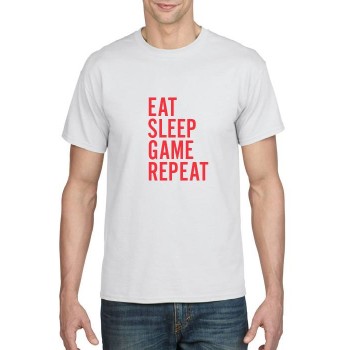 EAT SLEEP GAME REPEAT printed t-shirt