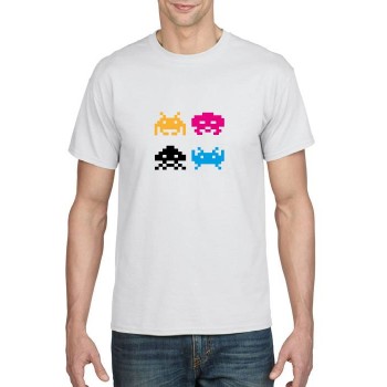 Space invaders multi colour print t-shirt