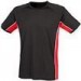 Performance contrast panel sports t-shirt in Black Red White
